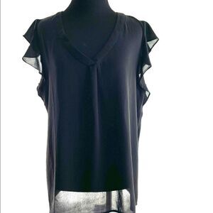 Chiffon  ruffle sleeves blouse